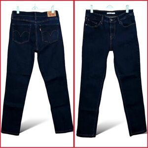 Levi’s Mid Rise Blue Skinny Jeans Stretch Dark Wash 8